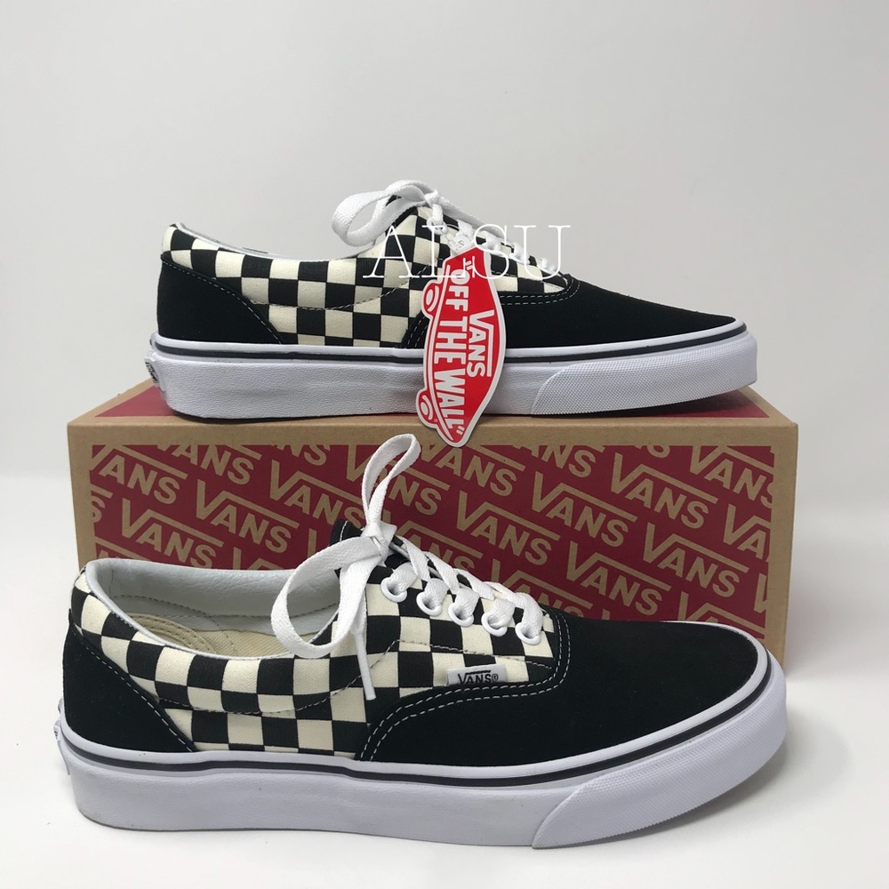 VANS ERA Primary Check Black White Suede Canvas W - Picture 2 of 7